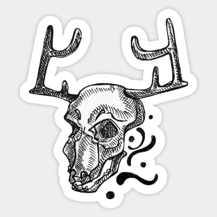 White animal skull Sticker